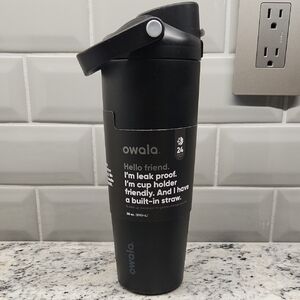 Owala Black Travel Mug with Built-in Straw